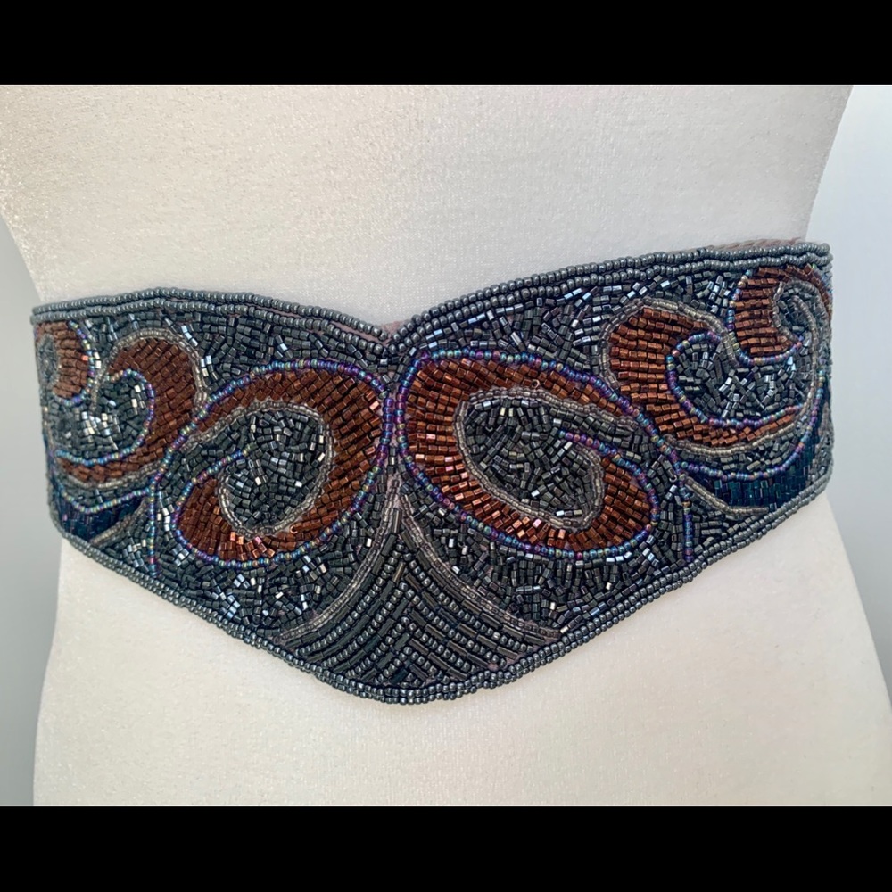 Vintage hand beaded belt